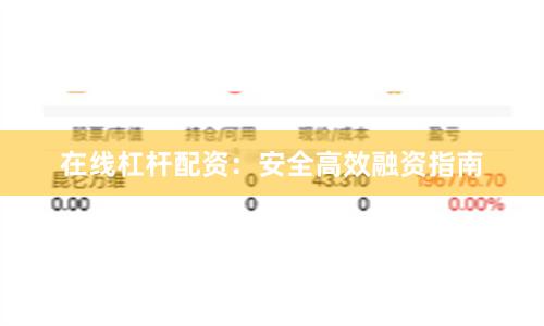 在线杠杆配资：安全高效融资指南