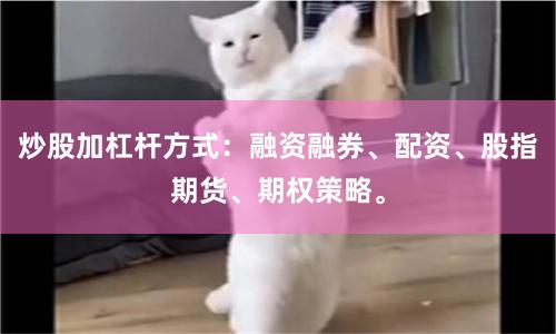 炒股加杠杆方式：融资融券、配资、股指期货、期权策略。